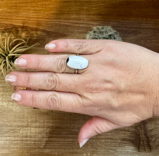 Small Ring - Size 8 - White Buffalo Ring & sterling silver II