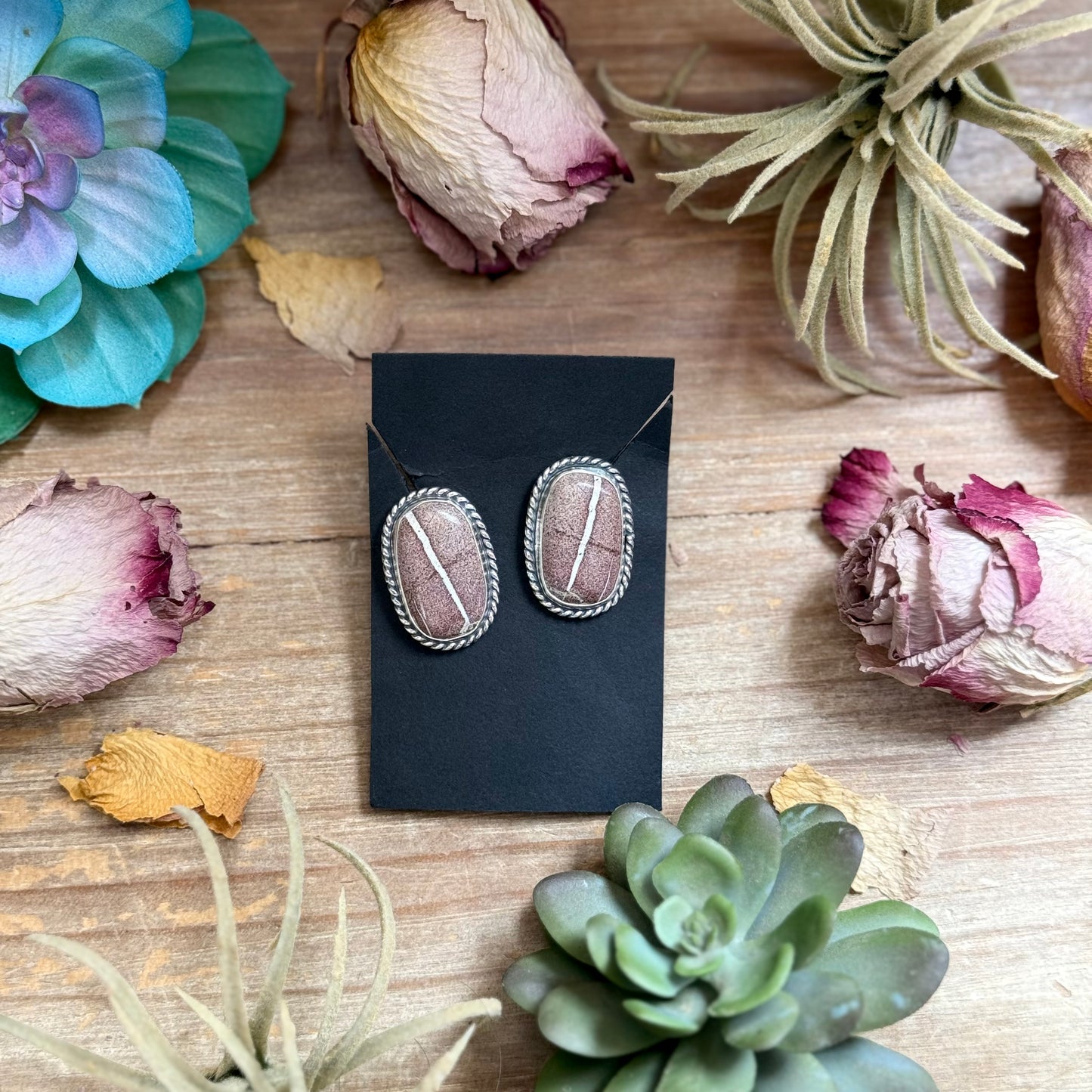 54 - Sterling Silver Red Buffalo Stud Earrings by Jason Ogg