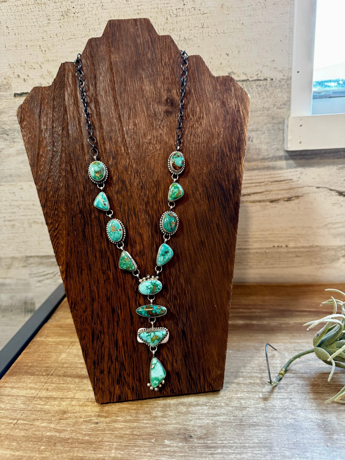 Royston turquoise necklace and earrings set