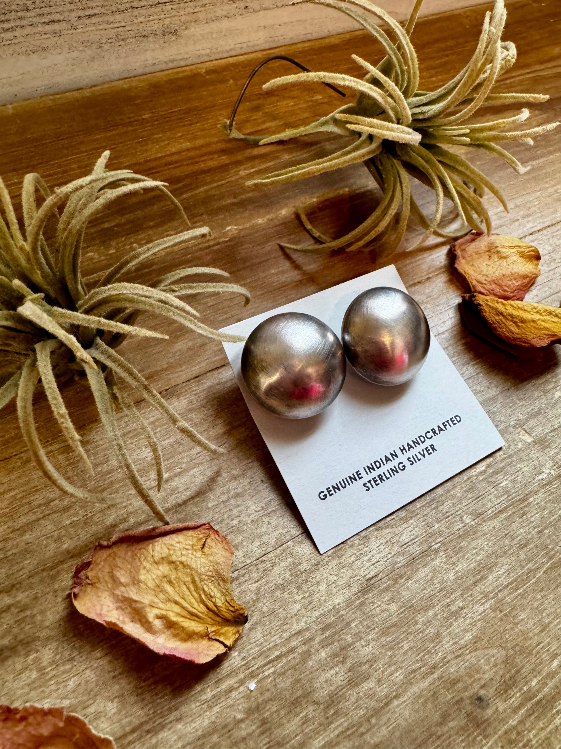 30mm sterling silver saucer pearl stud earrings, large size, USA made