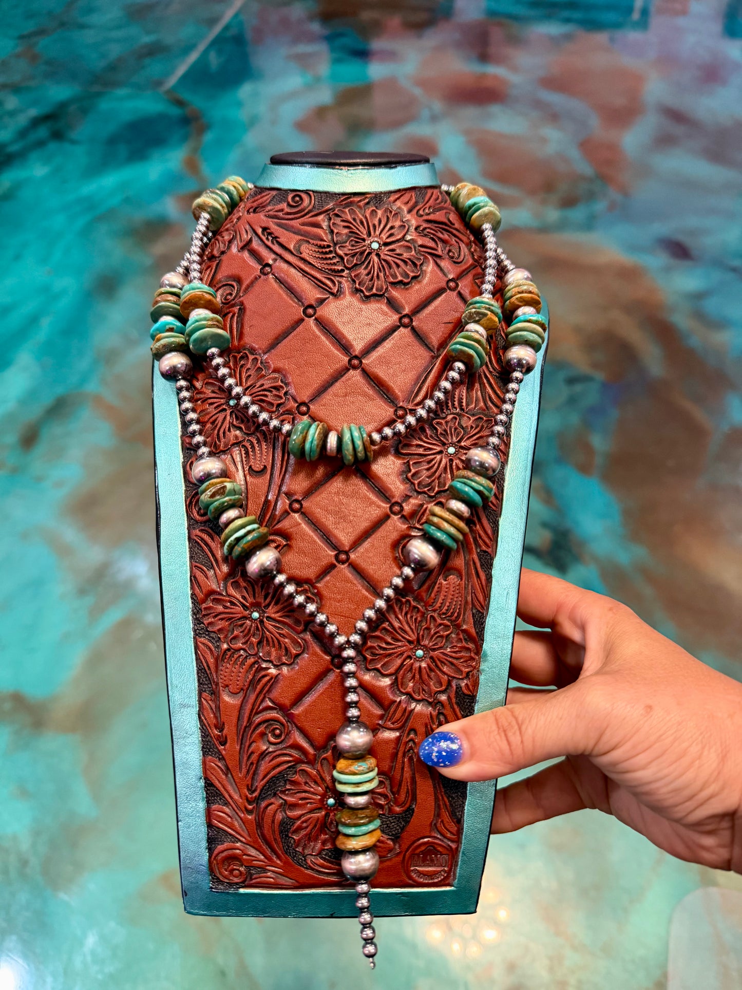The Jaci Collection – Two-Piece Green Turquoise & Sterling Silver Necklace Set