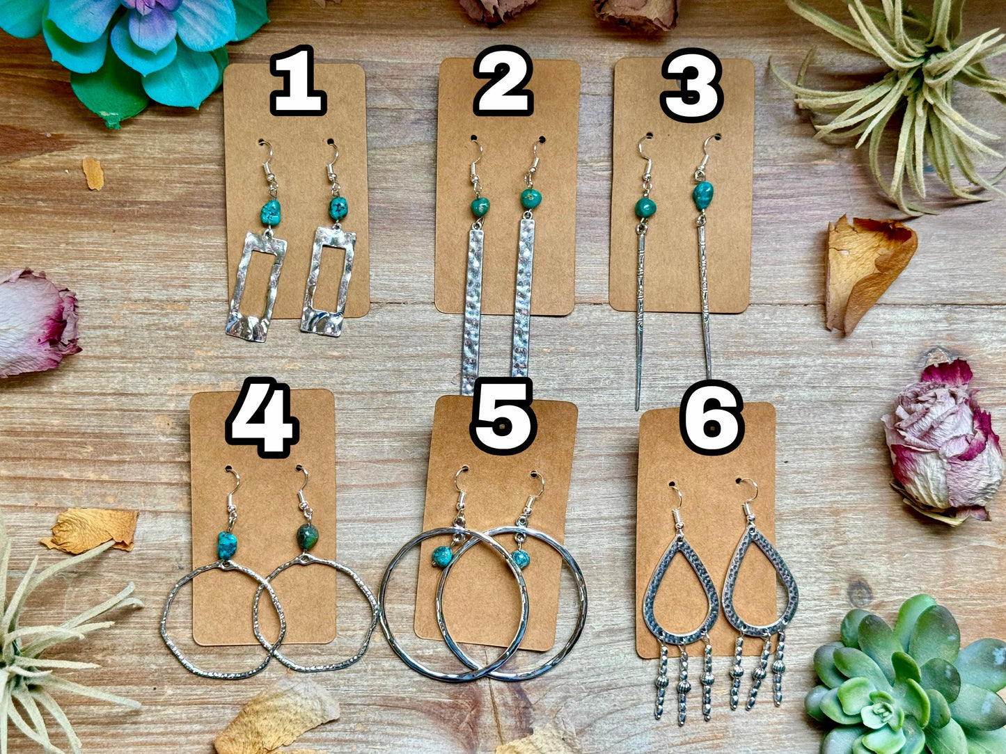 earrings - real turquoise - not sterling