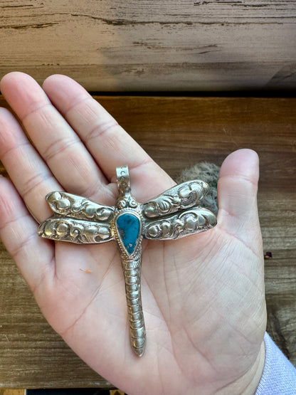 Dragon Fly pendant with turquoise