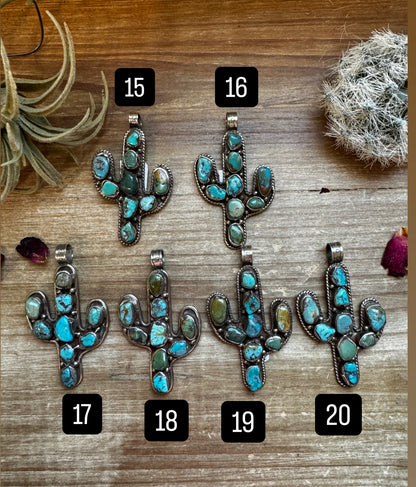 cactus turquoise pendant