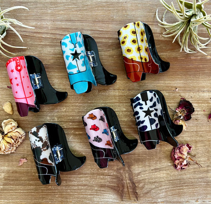 Cowboy boots hair clip