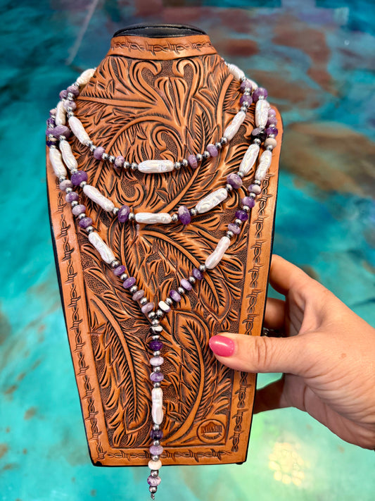 Jaci Stack – Natural Cape Amethyst & Sterling Silver Necklaces