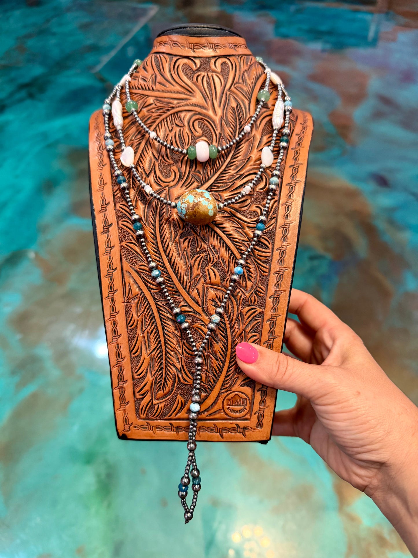Jaci Collection – Pink Conch, Rare Mine #8 & Apatite Necklaces