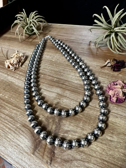 10 mm Sterling Silver Pearls necklace