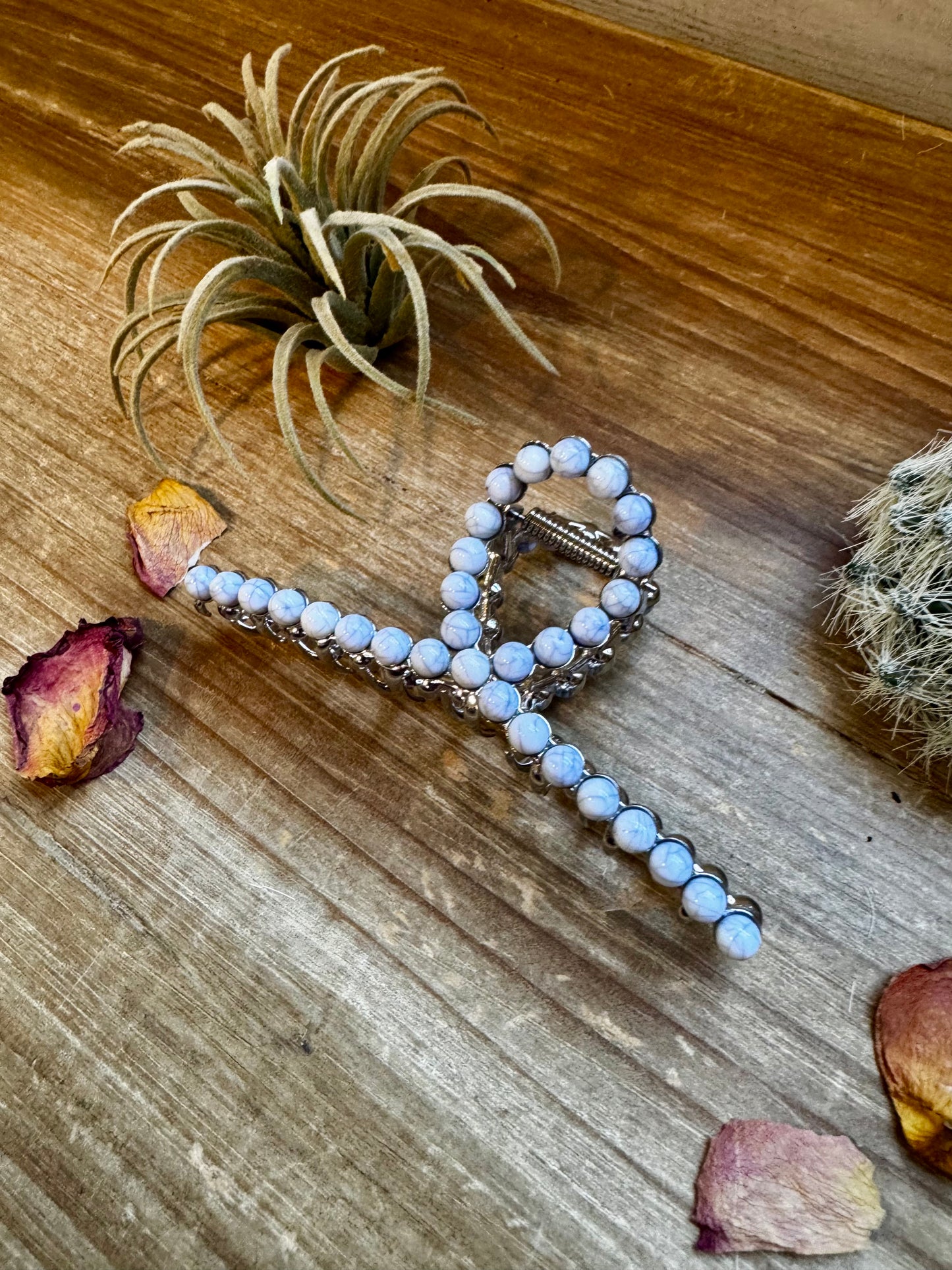 White Pearls hair clips