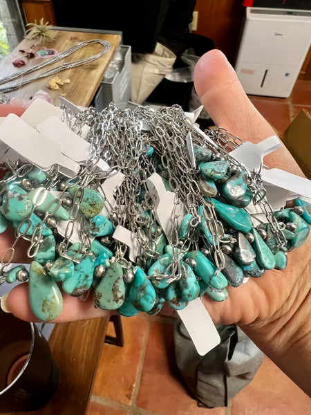 14 inch high quality turquoise and Navajo on chain