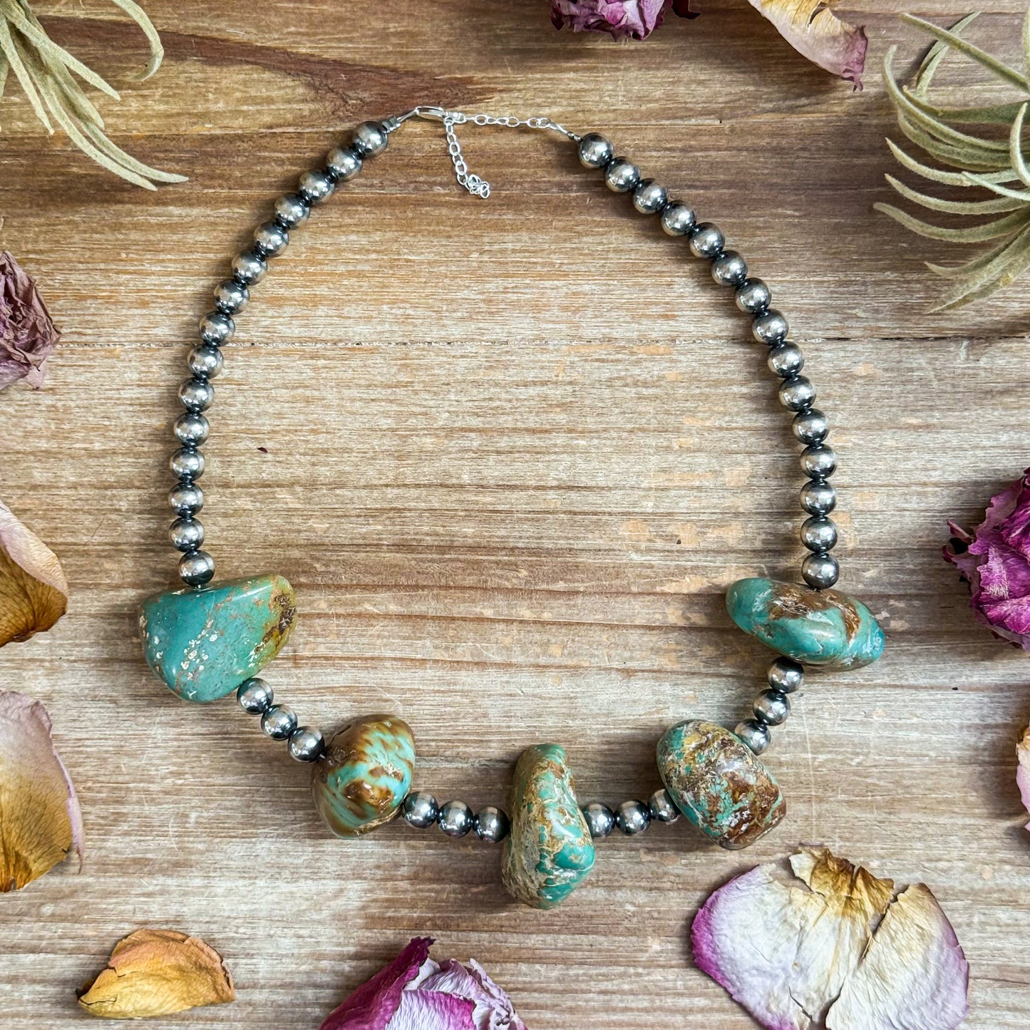 19-inch agate druzy necklace with 8 mm sterling silver pearls, handmade by The Bijoux FAB, USA made, unique freeform stones