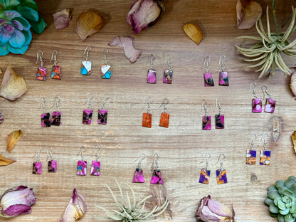 Slab Earrings – Lightweight Dangle – 1.5” – Made in USA – Multiple Stone Options