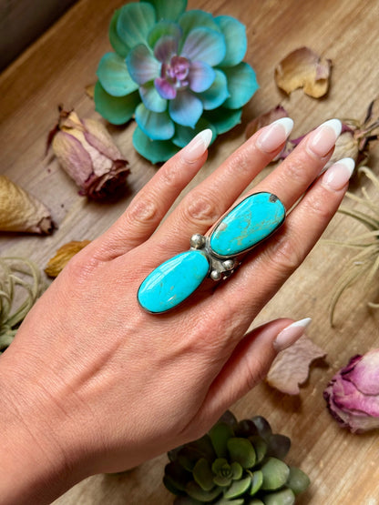 Sterling Silver Two-Stone Adjustable Ring – Handmade In-House by The Bijoux FAB