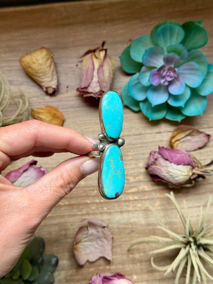 Sterling Silver Two-Stone Adjustable Ring – Handmade In-House by The Bijoux FAB