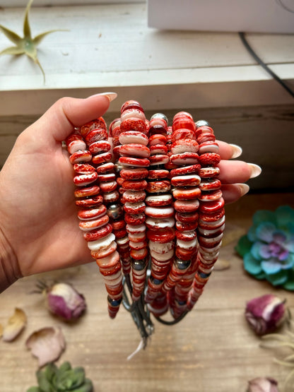 Red Spiny Oyster & Black Hematite Necklace – 23.5”
