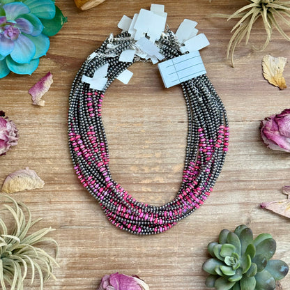 Pink Faceted Opal Necklace – 3 mm – 16”