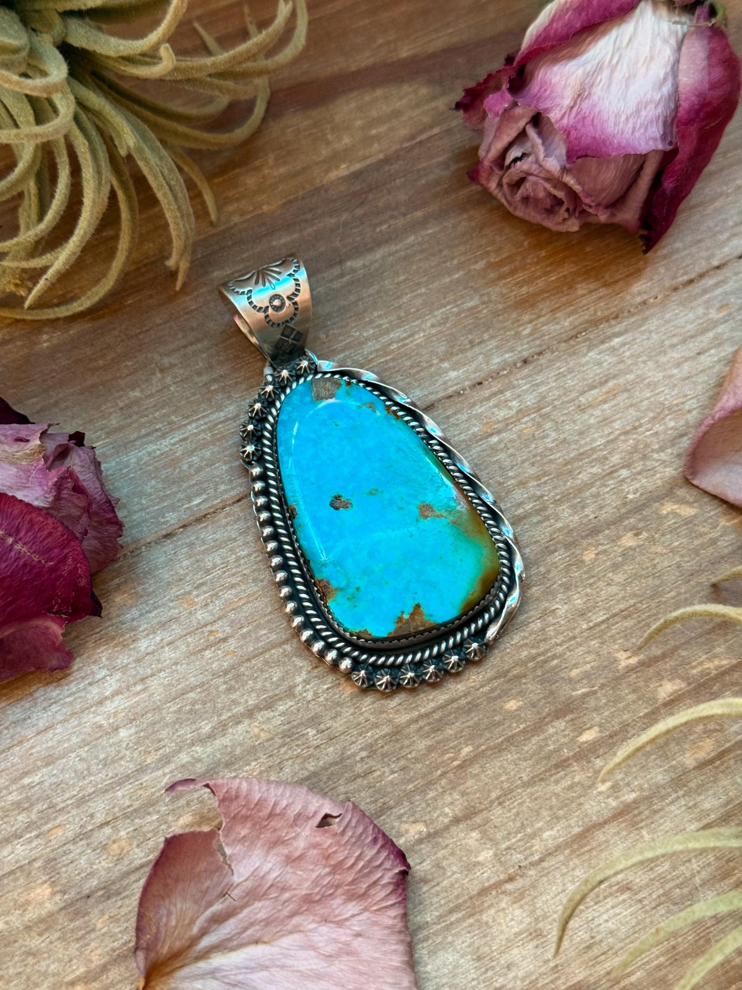 Kingman Turquoise Sterling Silver Pendant