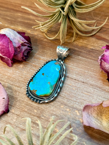 Kingman Turquoise Sterling Silver Pendant
