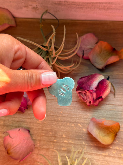 Kingman Turquoise, Pink Conch & White Buffalo Sterling Silver Pendant