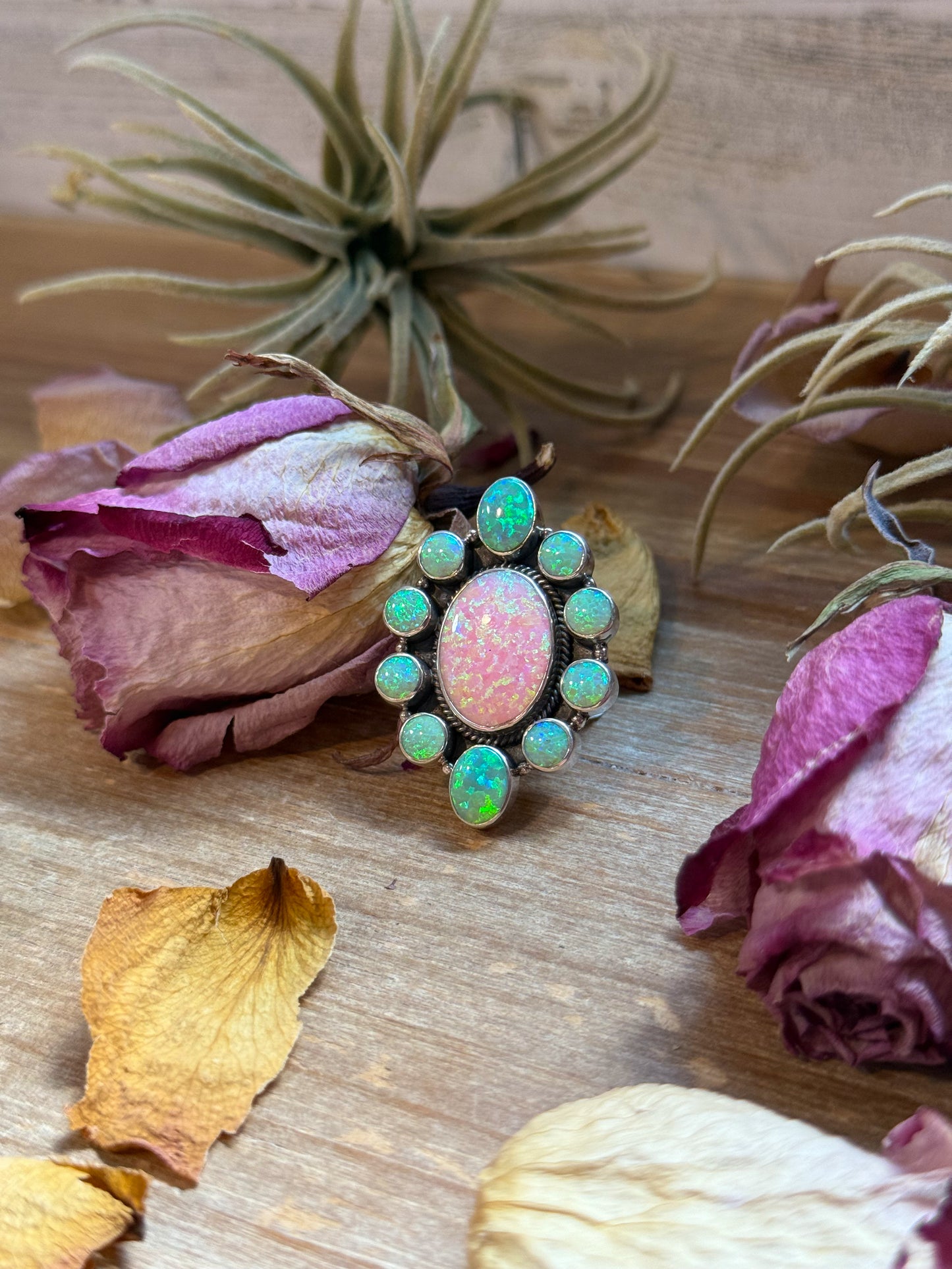 Opal Sterling Silver Ring – Size 6