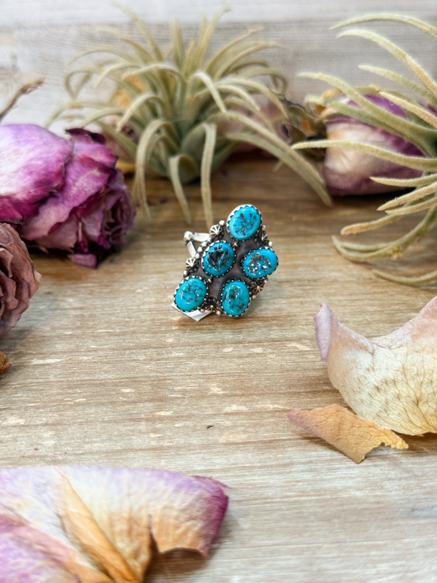 Sterling Silver Kingman Turquoise Adjustable Ring