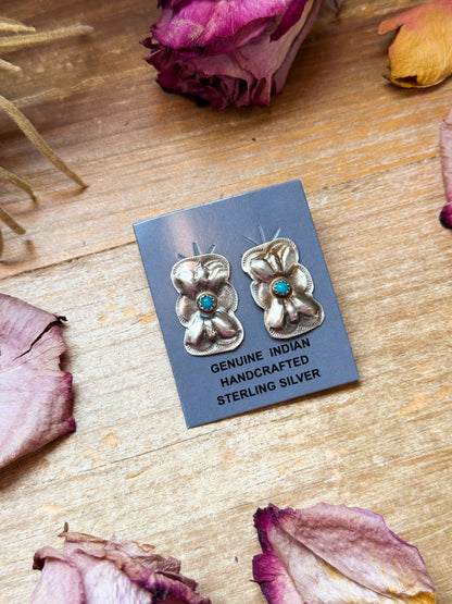 Sterling Silver Kingman Turquoise Stud Earrings