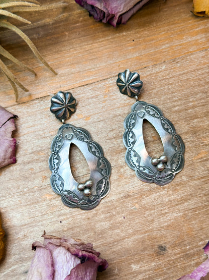 Sterling Silver Teardrop Earrings – Native Made by Rita Lee