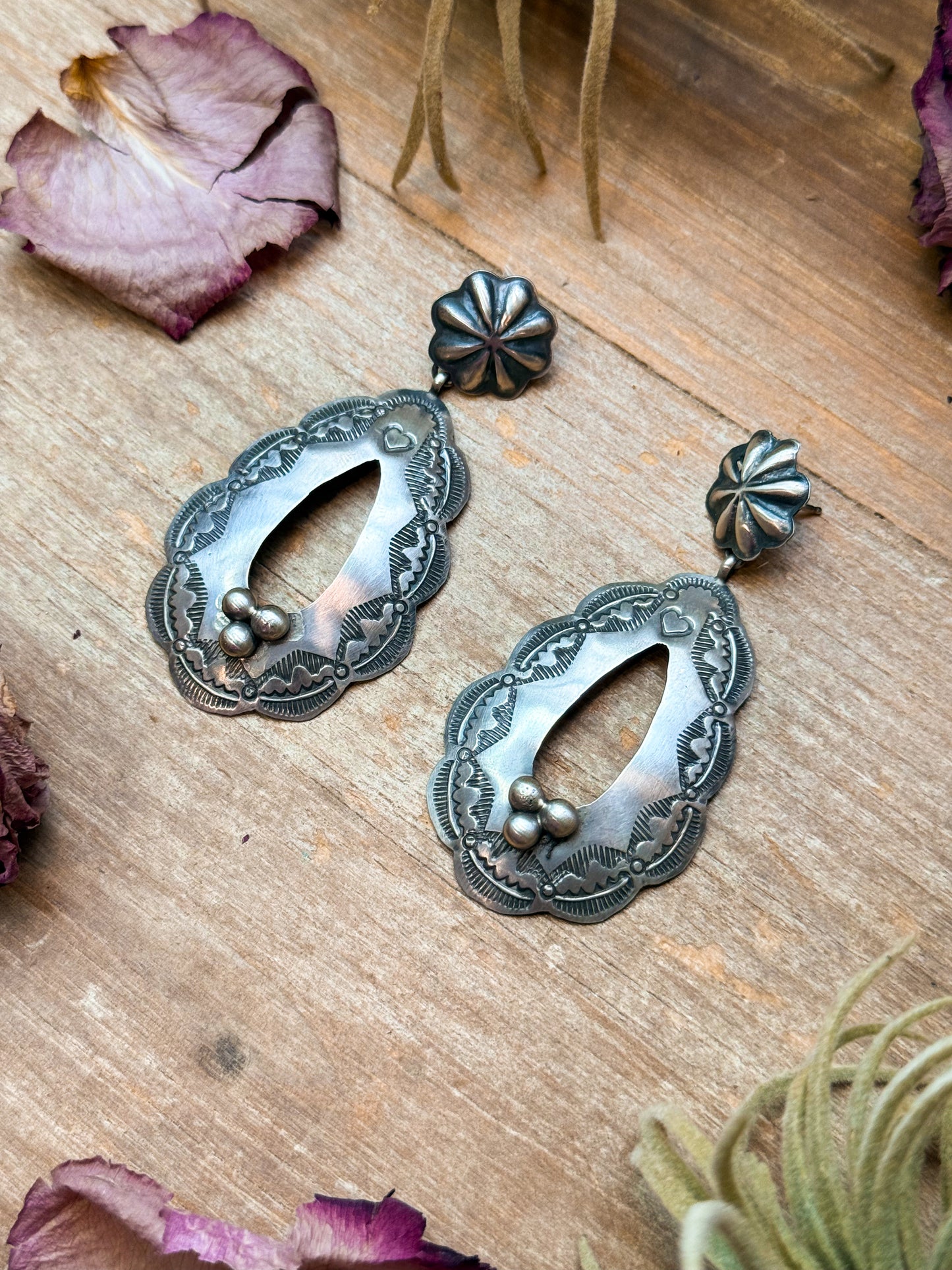 Sterling Silver Teardrop Earrings – Native Made by Rita Lee