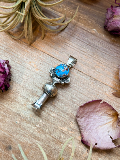 Sterling Silver Golden Hill Turquoise Blossom Pendant