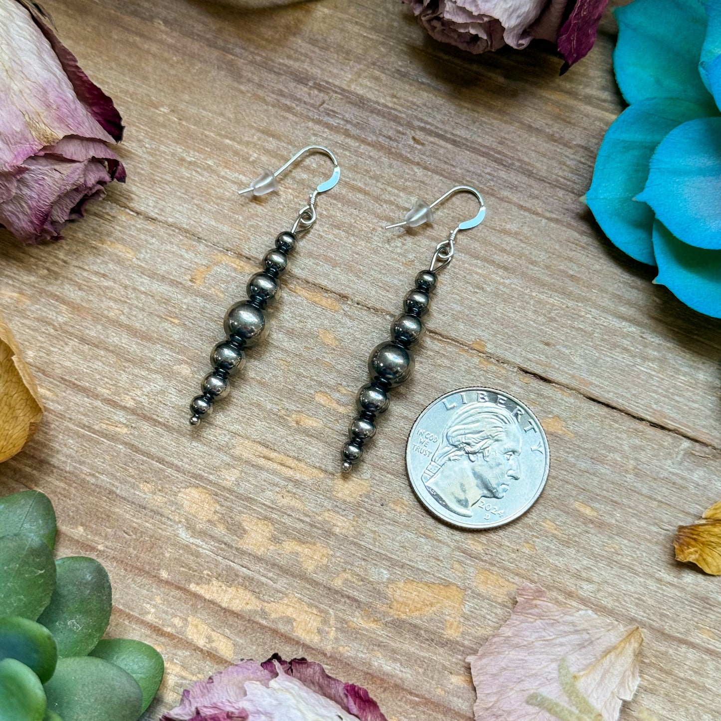 All Sterling Silver Pearls earrings simple
