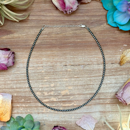 14 inch 3 mm sterling silver pearls - choker