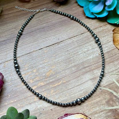 18 inch Sterling Silver Pearls Graduated Pearl Necklace