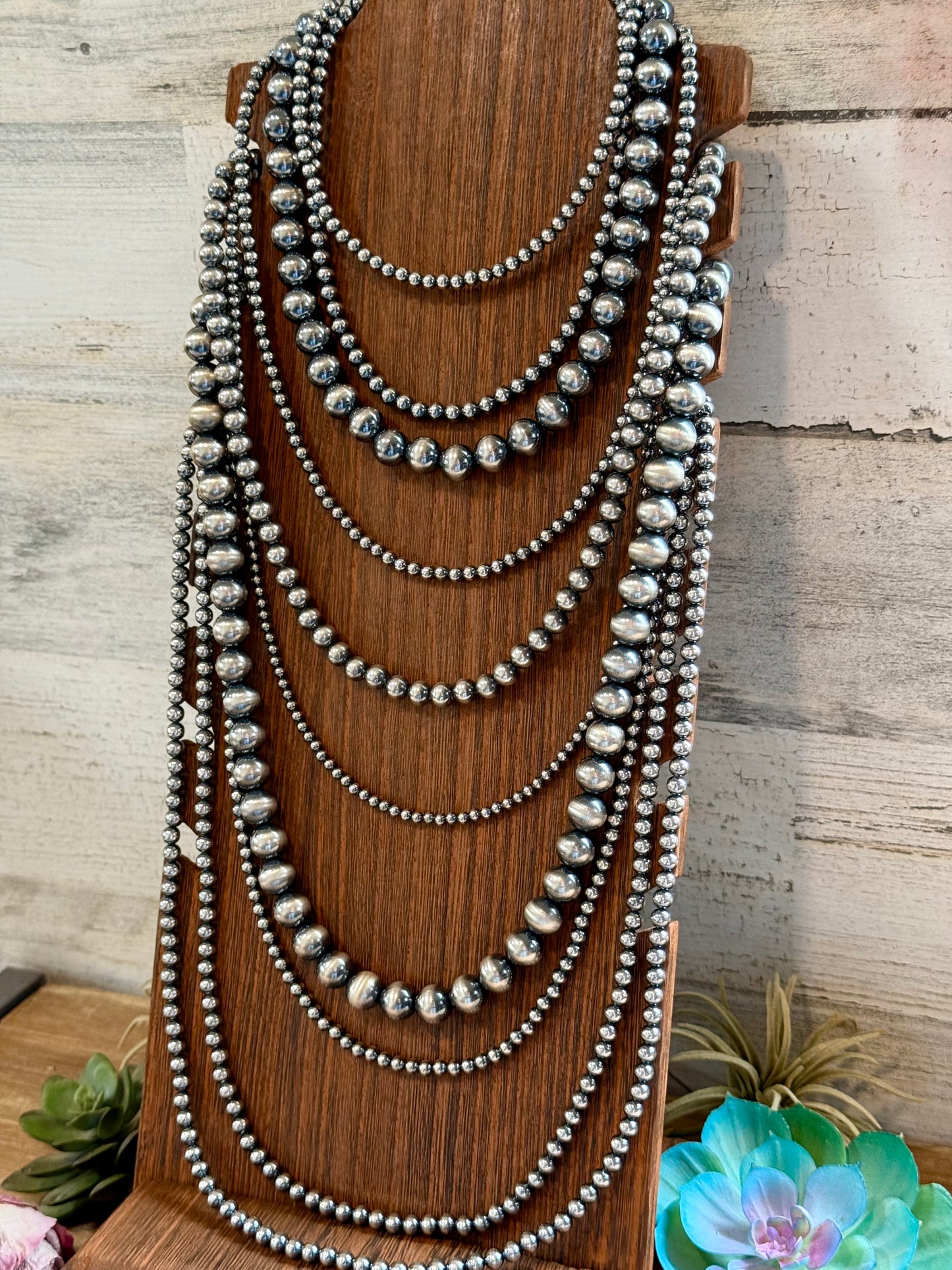 NEW! Build your own Sterling Silver Pearls Necklace 3-4-5-6-8-10-12-14 mm