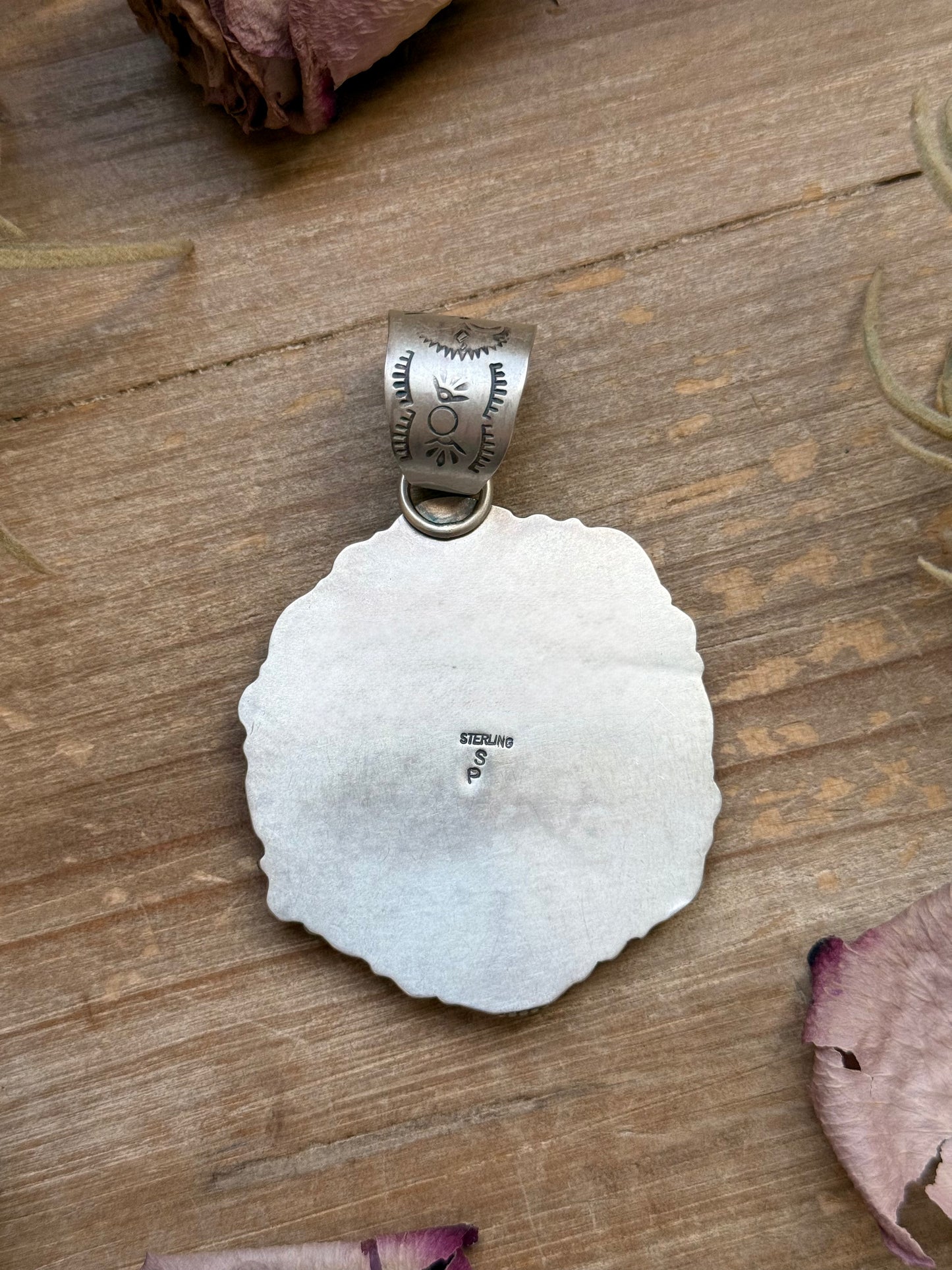 Sterling Silver Sonoran Mountain Turquoise Cluster Pendant – Fits Up to 15mm Beads – Artist Shay Pfeiffer