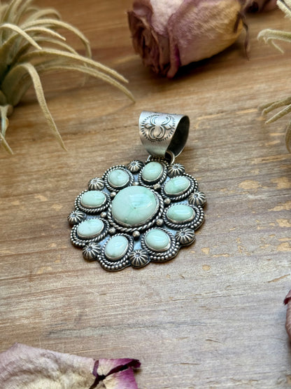 Sterling Silver Paloma Variscite Cluster Pendant – Handmade by Artist Shay Pfeiffer