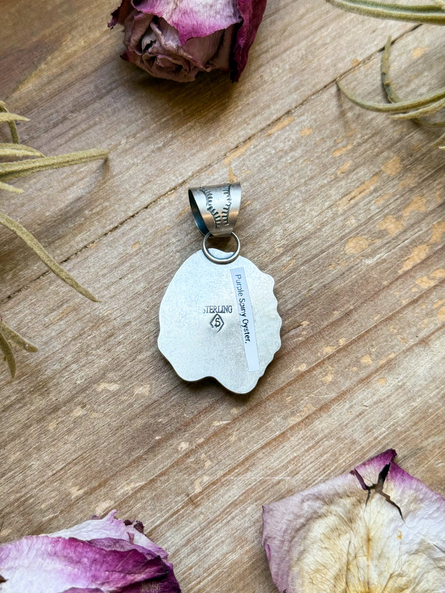 Sterling Silver Sunset Purple Spiny Oyster Chief Head Pendant – Handmade by Artist Shay Pfeiffer