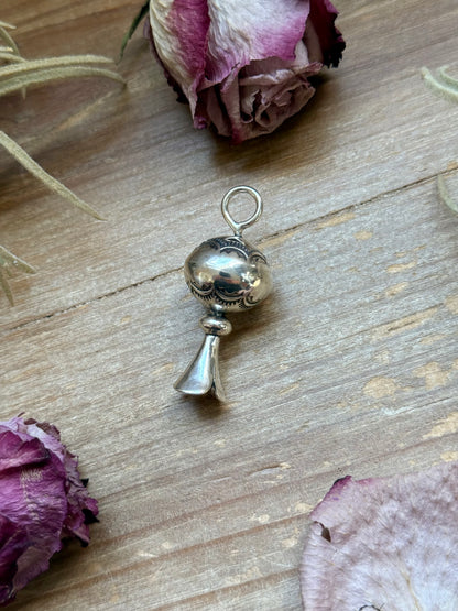 Sterling Silver Fancy Sun Ray Blossom Pendant – Hand Milled by Jason Ogg