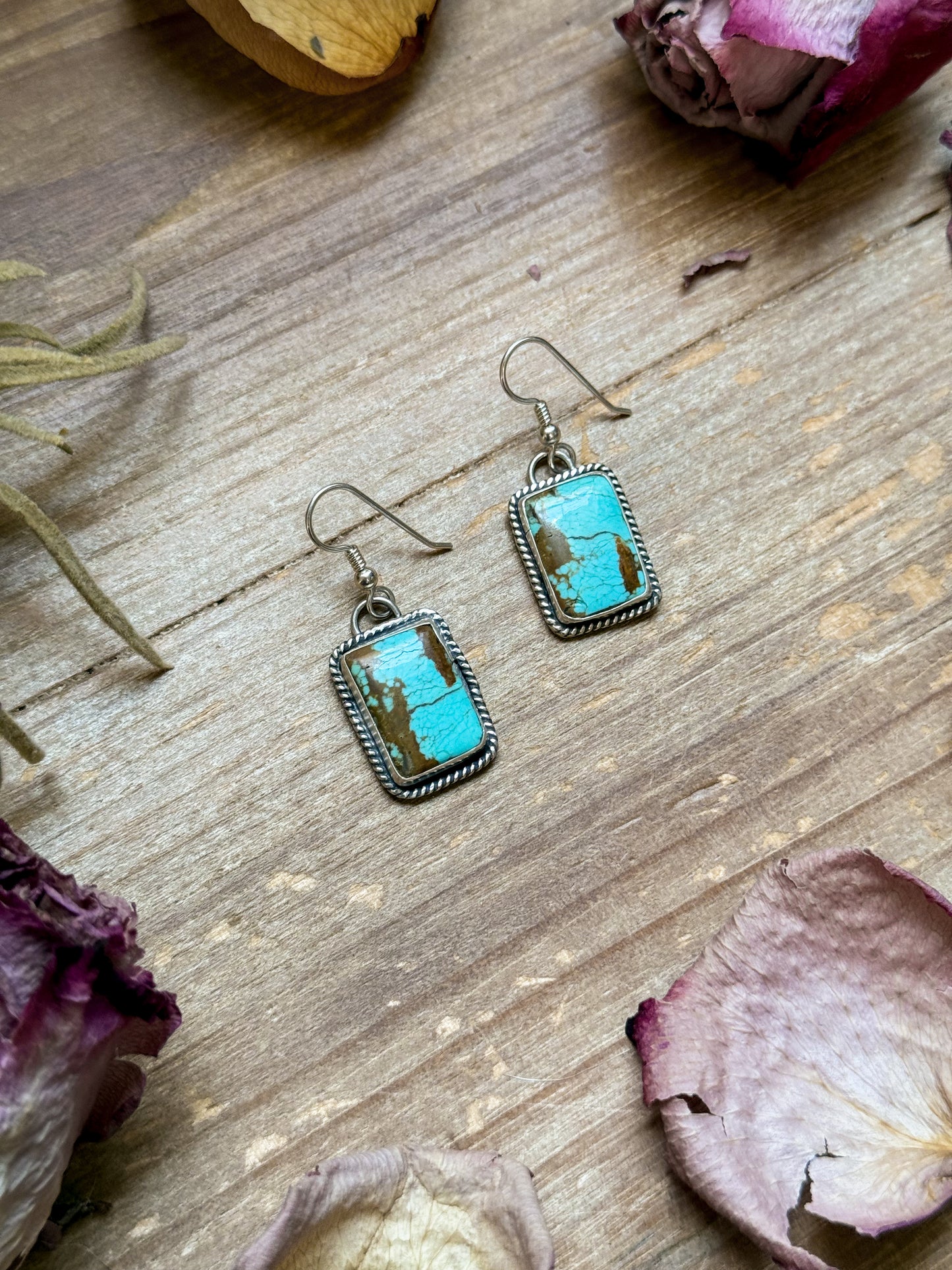 Sterling Silver Mine #8 Turquoise Dangle Earrings – Handmade by Artist Jason Ogg