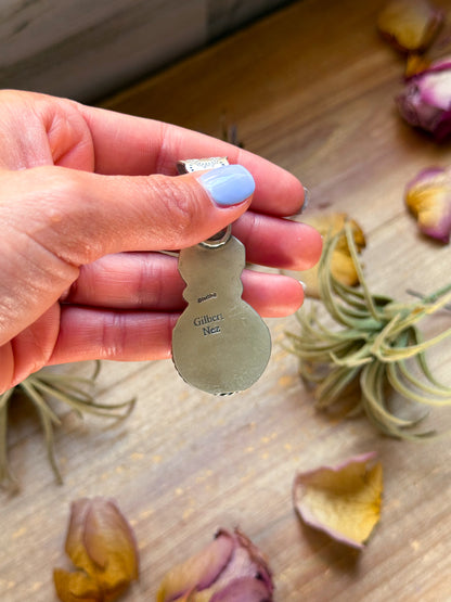 Sterling Silver Coin & Golden Hill Turquoise Pendant – Artist Gilbert Nez