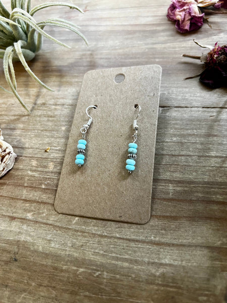 Mini Turquoise magnesite dangle earrings
