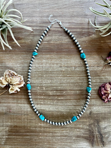 18 inch long Navajos pearl and turquoise