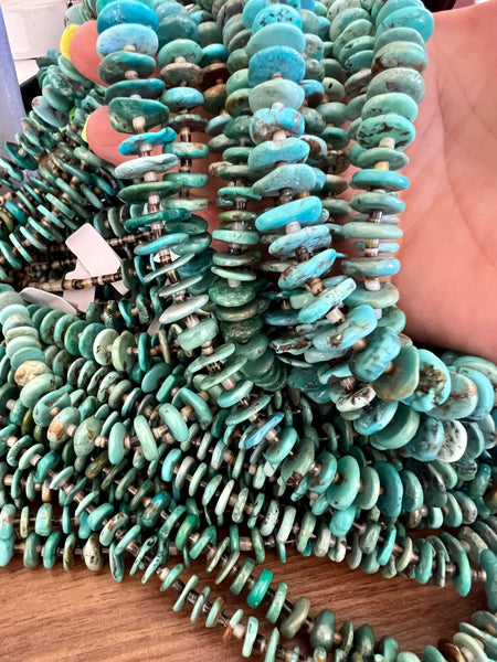 28 inch long turquoise necklace