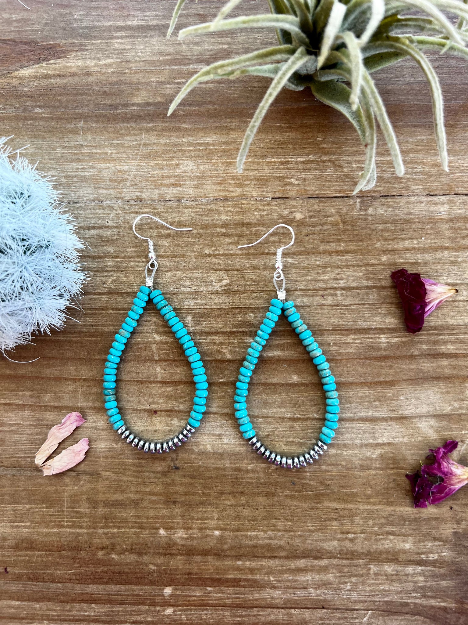 Magnesite turquoise teardrop earrings