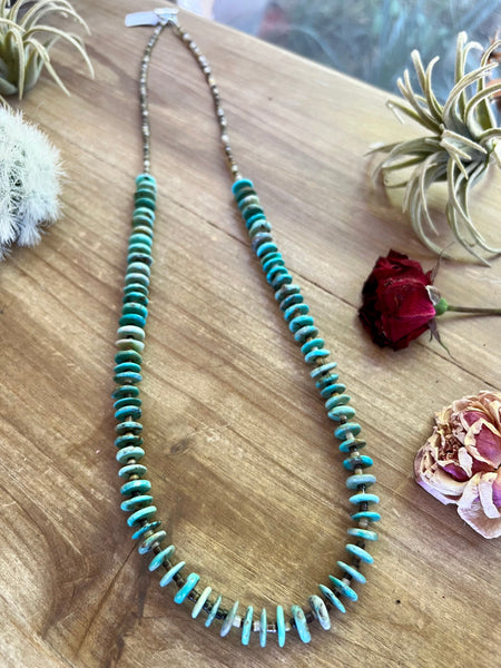 28 inch long turquoise necklace