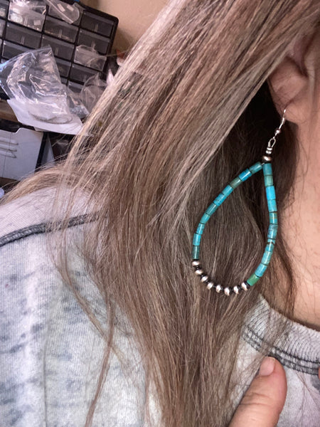 Big tear drop with Navajo and authentic stone/shell