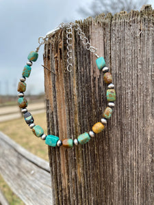 Real Turquoise  Bracelet - 6 1/4 inches