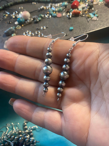 All Sterling Silver Pearls earrings simple