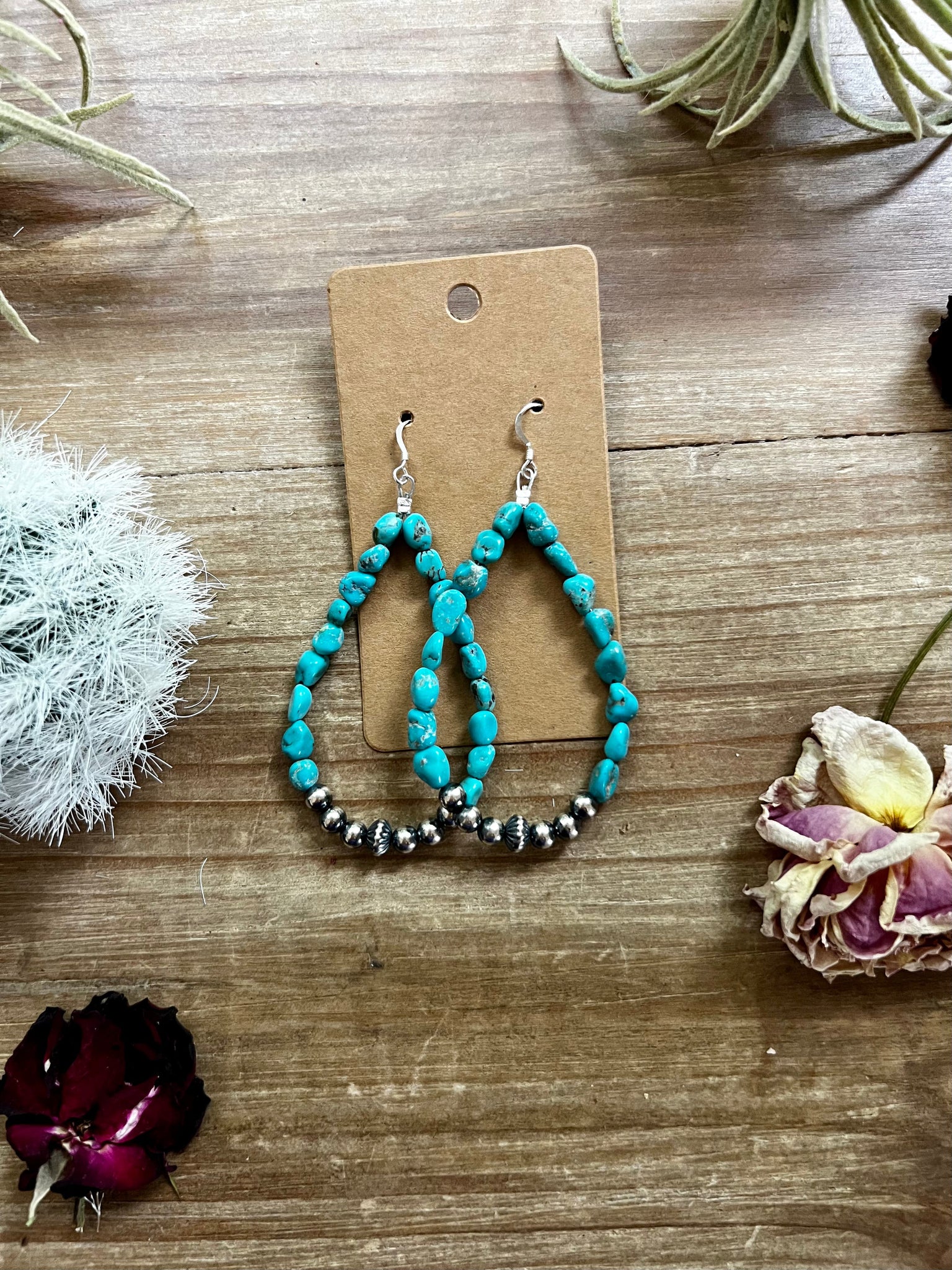 Real turquoise earrings and Navajos 5 mm