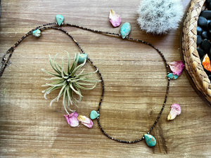 36 inch long turquoise necklace