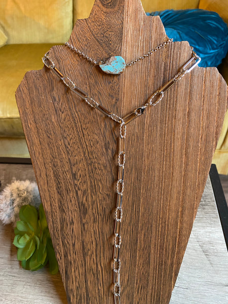 REAL slab turquoise & chain choker